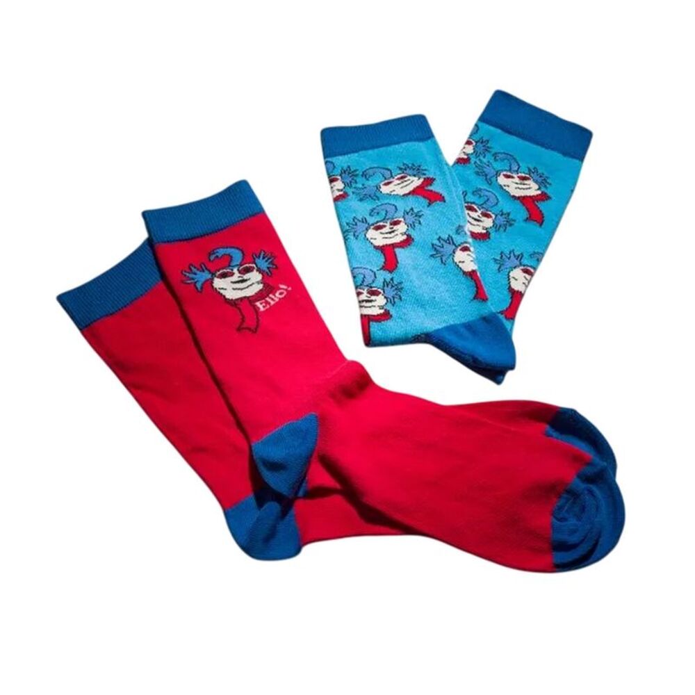 Labyrinth Unisex Adult Ello! The Worm Crew Socks (Pack of 2) / Red/Blue